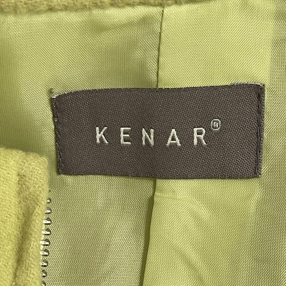 Kenar Wool Blazer Full Zip Green Y2K Career Office Preppy Size Medium NWOT - Picture 4 of 8